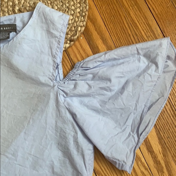 Open Black Baby Blue Crop Top - Picture 4 of 6